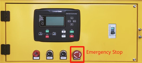 METCL diesel generator control panel emergency stop